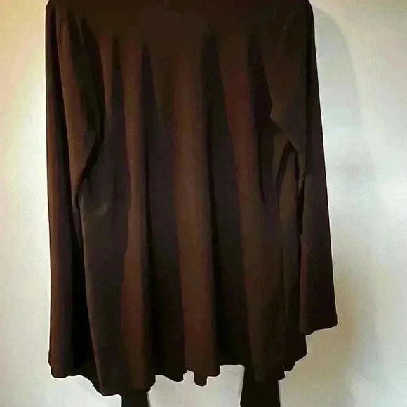 Clara S. Women's Sz S Casual Draped Open Front Long Sleeve Solid Cardigan - Picture 3 of 4